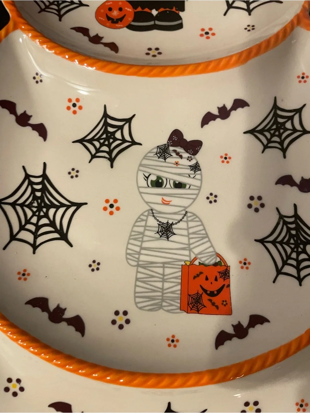 Temp-tations Seasonal Stacked Figural Pumpkin Platter Halloween Boofetti